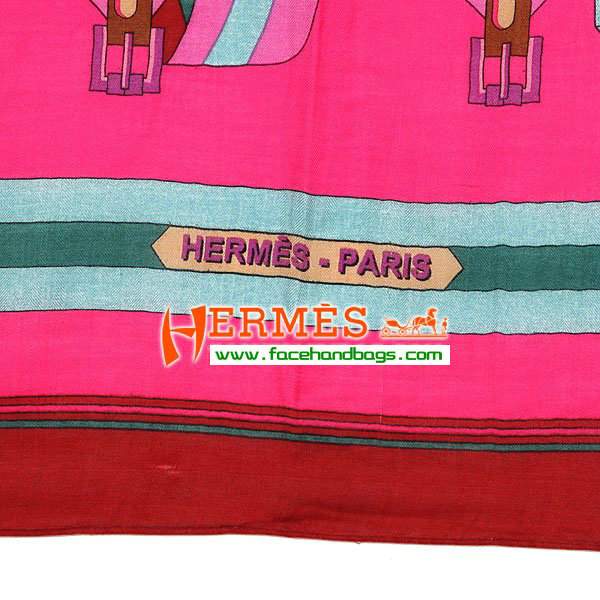 Hermes Cashmere Square Scarf HECASS 140 x 140 peach darkred - Click Image to Close